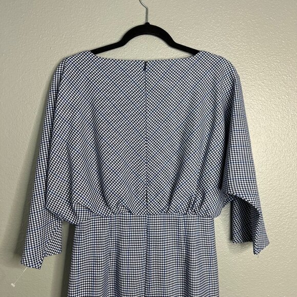NWOT Trina Turk Amar Gingham Check Blouson Mini Dress Dolman Sleeve Size 2 Small - Picture 8 of 11